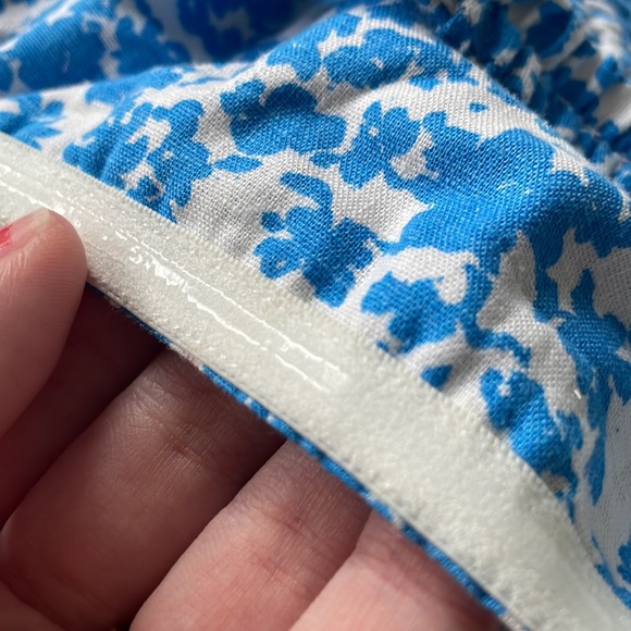 Zara Cutout Midi Linen Blend Dress Blue and White European Floral XS - Picture 10 of 10